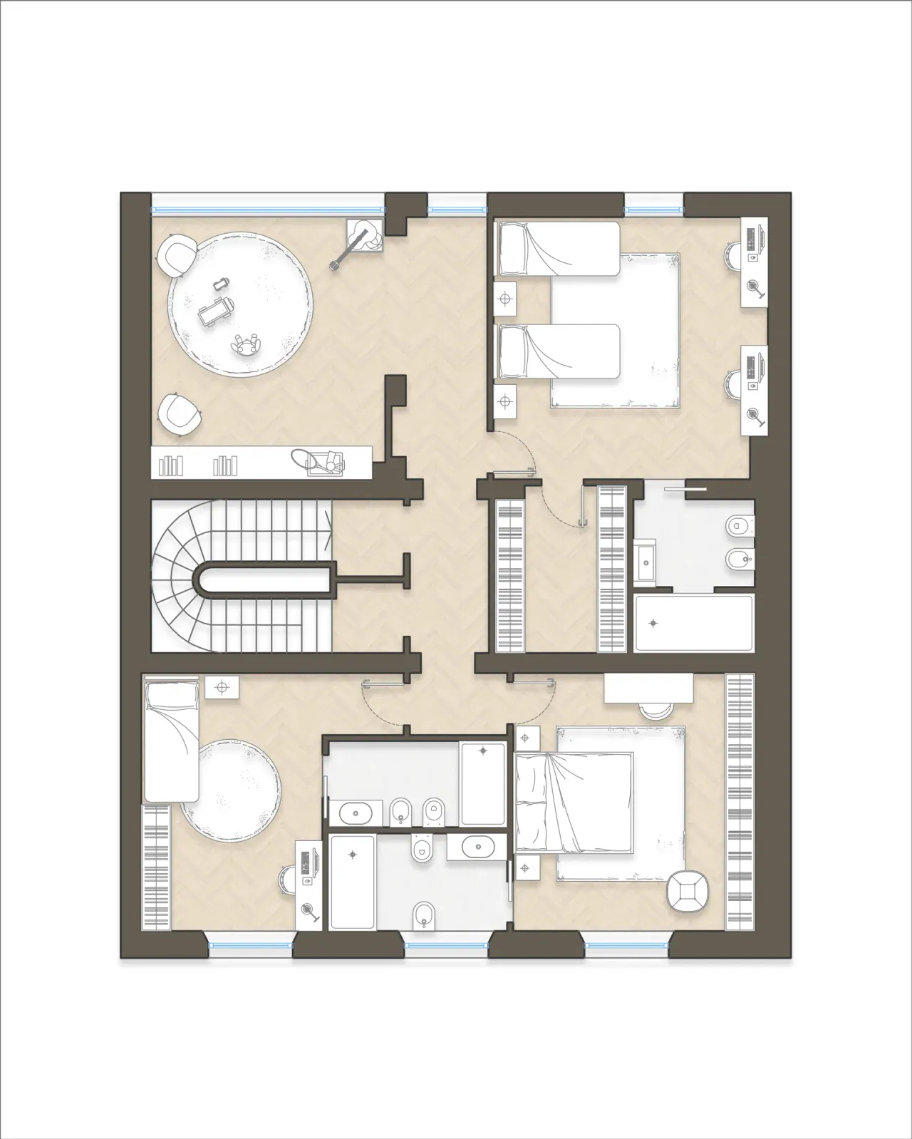 living - Goldoni 24 - Living - Dils - Plano del piso - 3