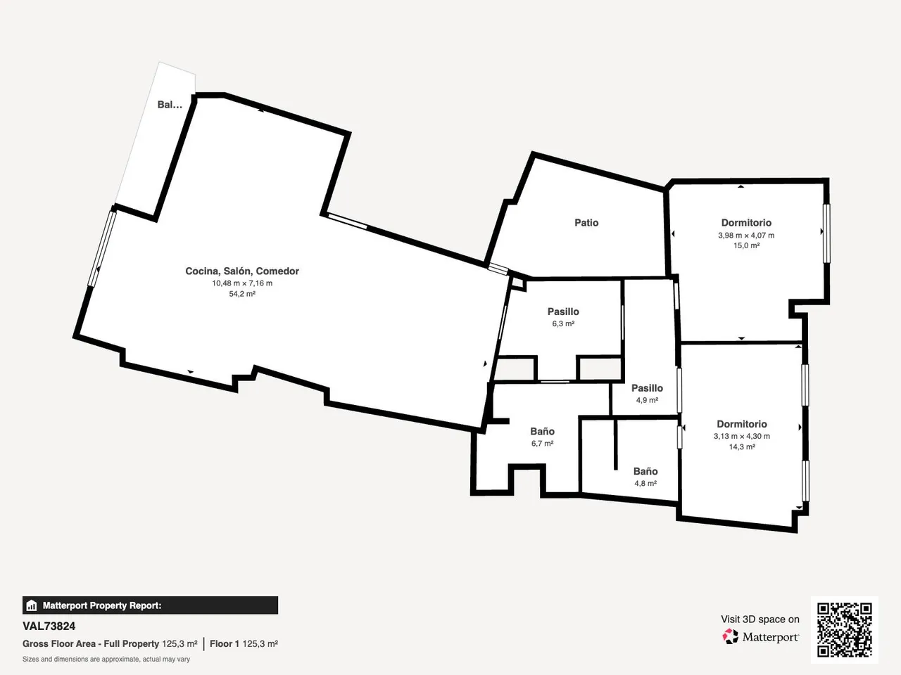 living - Piso de 132m² con 12m² terraza en venta en El Mercat - Plano del piso - 1