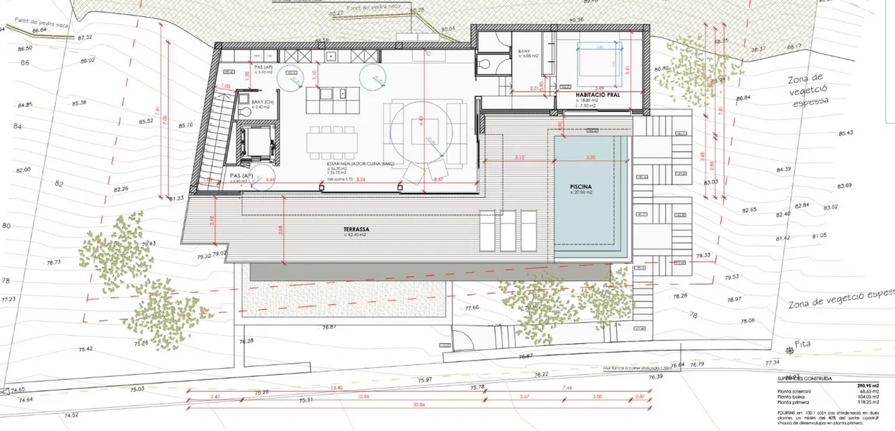living - Casa / villa de 291m² con 62m² terraza en venta en Bahía de Rosas - Plano del piso - 1