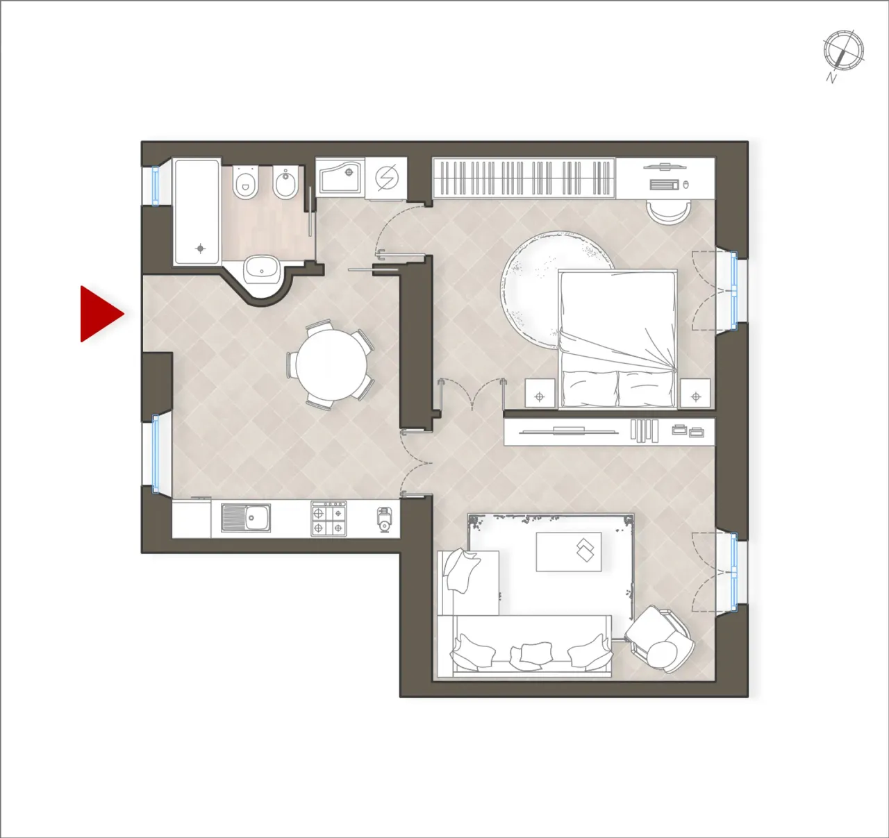 living - Corsico 5 - Living - Dils - Plan d'étage - 1