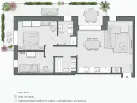 Two Bedrooms of 98 sqm - Edificio C4 - LivinUp  | Milano - Floor Plan thumbnail - 1