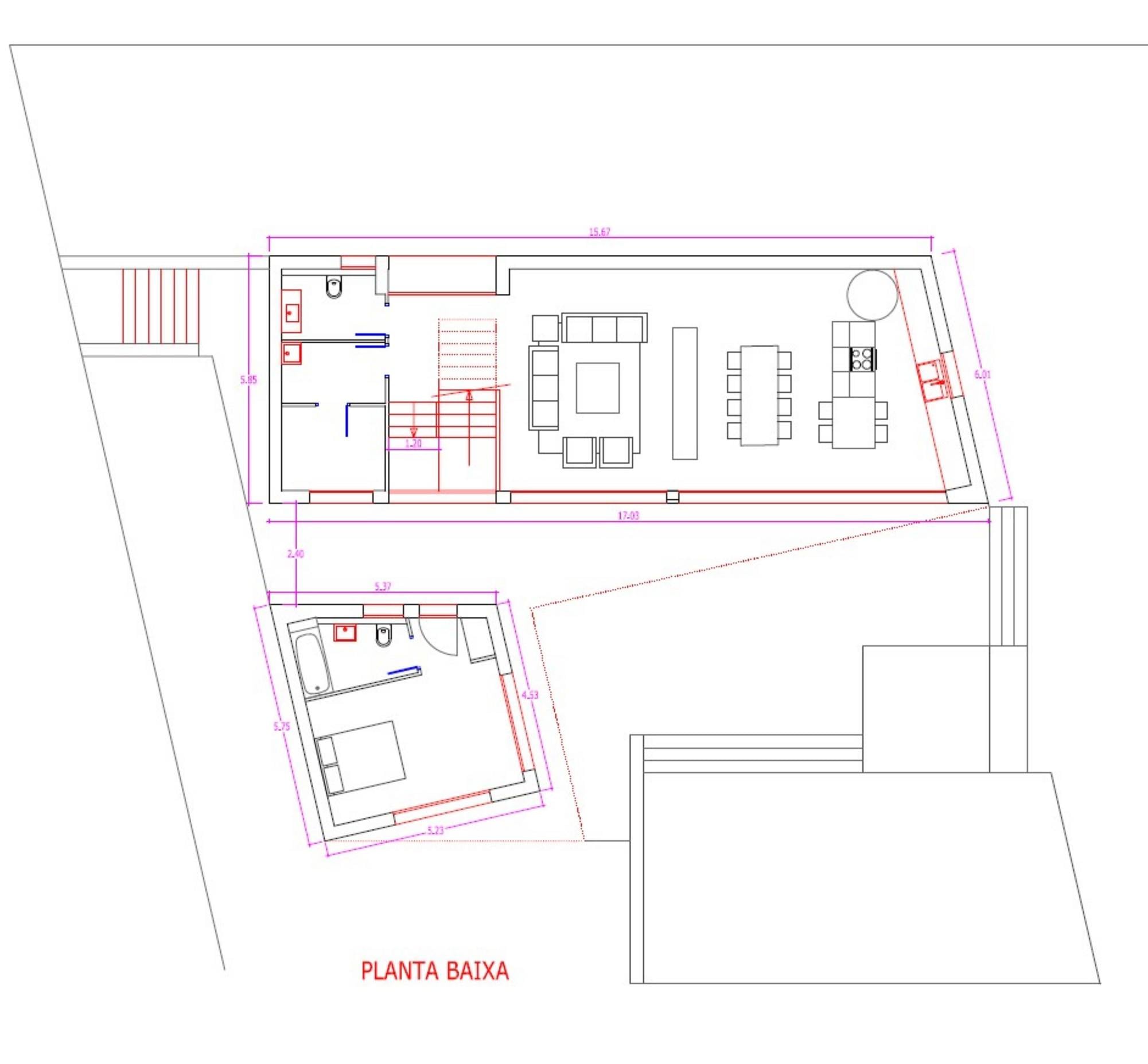 living - Casa / villa de 331m² en venta en Tamariu, Costa Brava - Plano del piso - 1