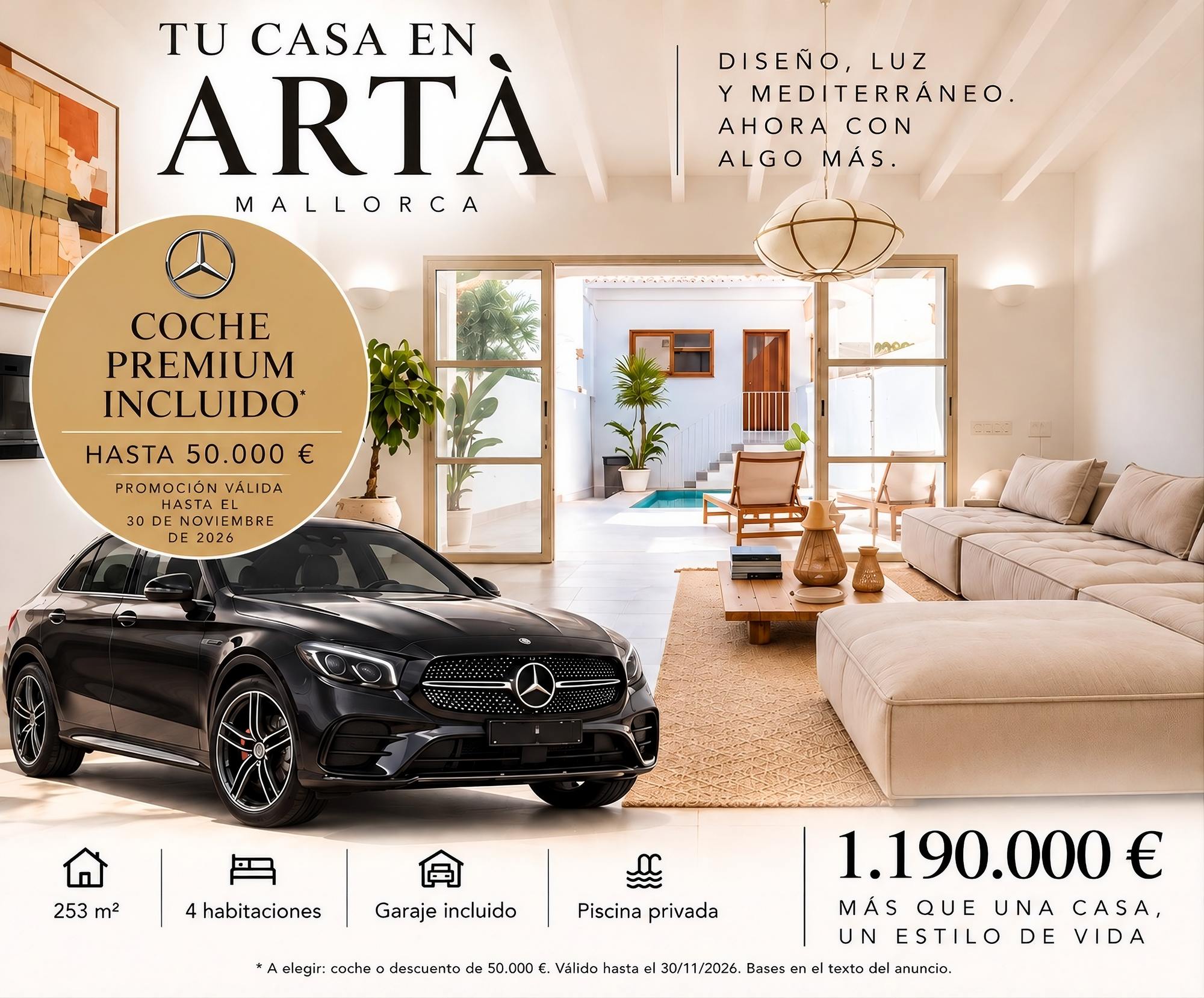 living - Casa / villa de 253m² con 50m² de jardín en venta en Artà - featured