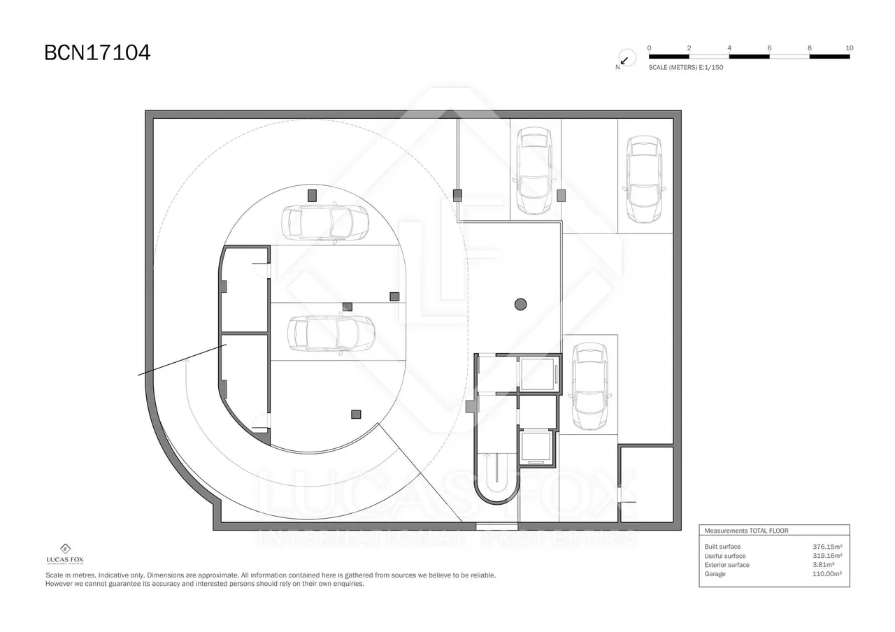 living - 376 m² apartment for sale in Tres Torres, Barcelona - Floor Plan - 1