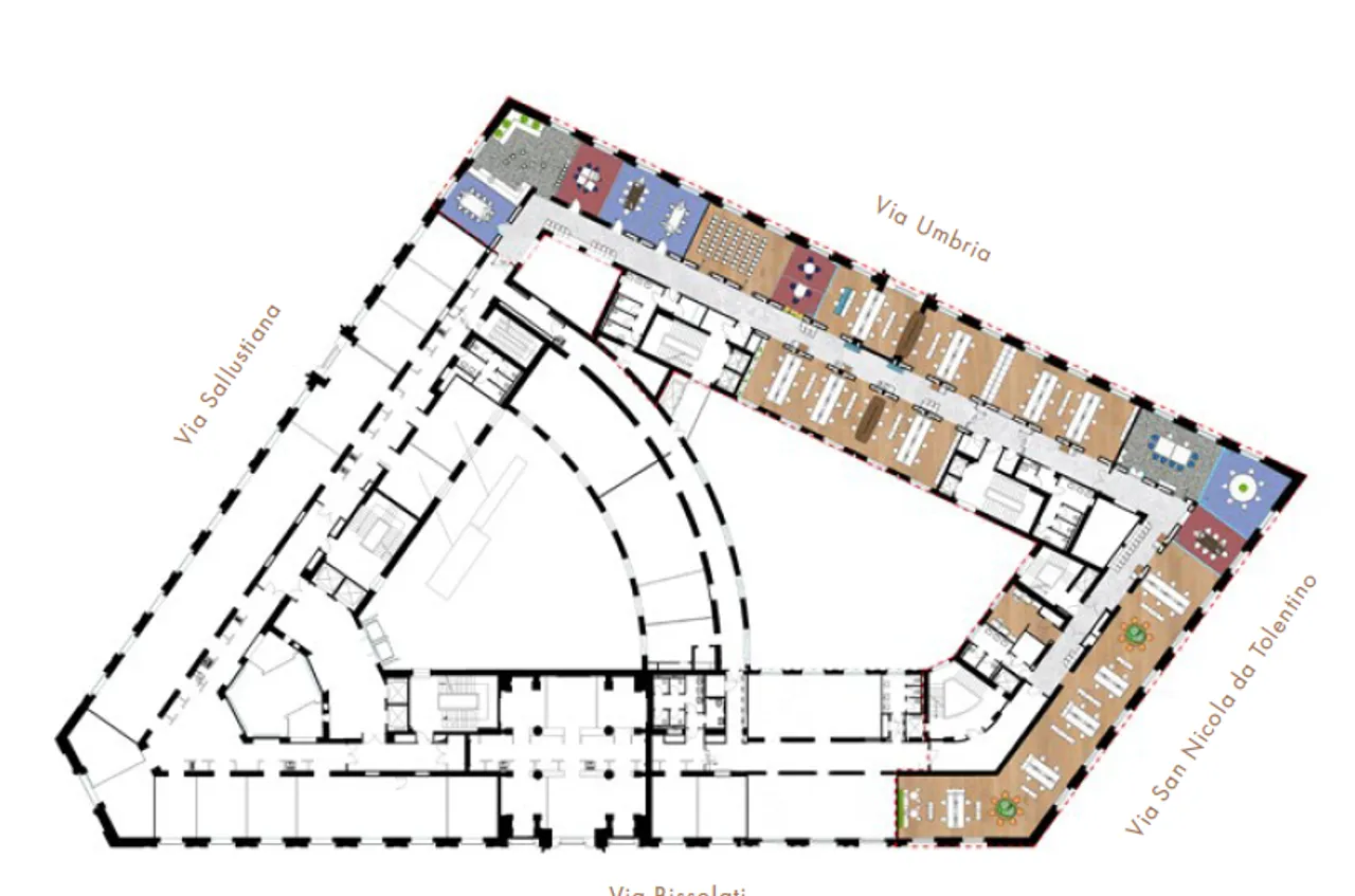 office - Bissolati - Umbria 2 - Office - Dils - Verdiepingsplan - 1