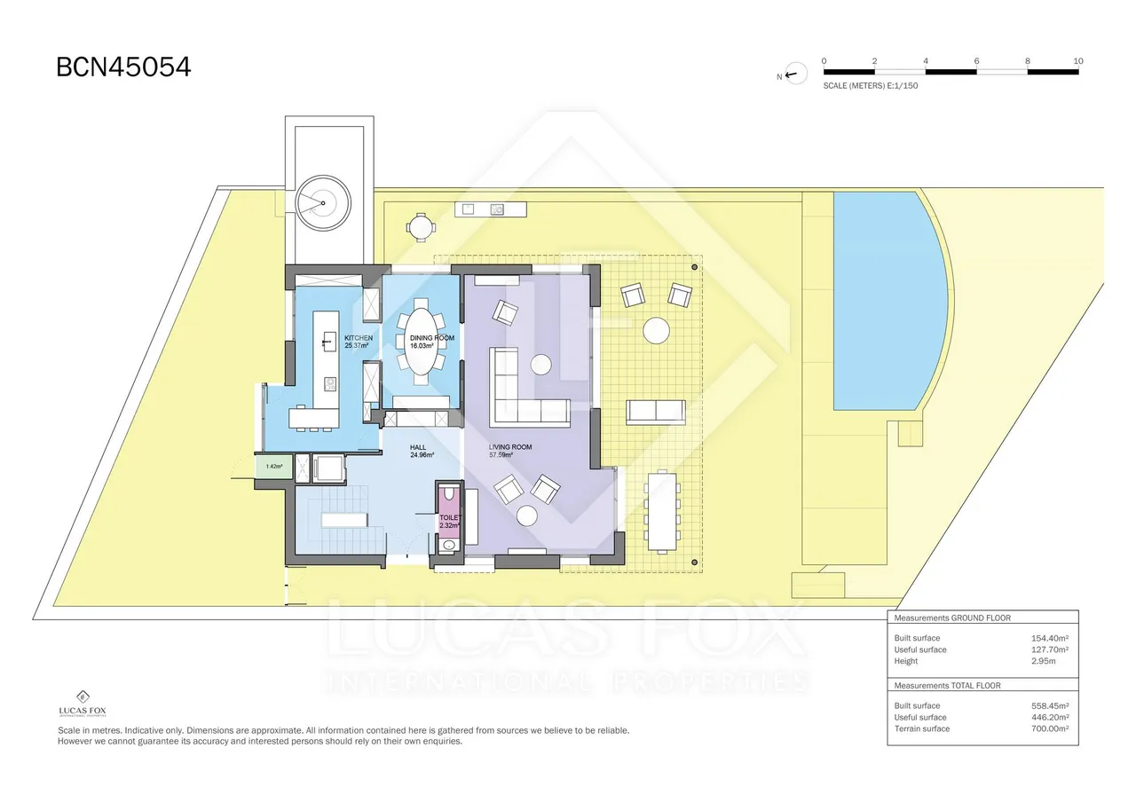 living - Casa / villa de 580m² en venta en Sarrià, Barcelona - Plano del piso - 2