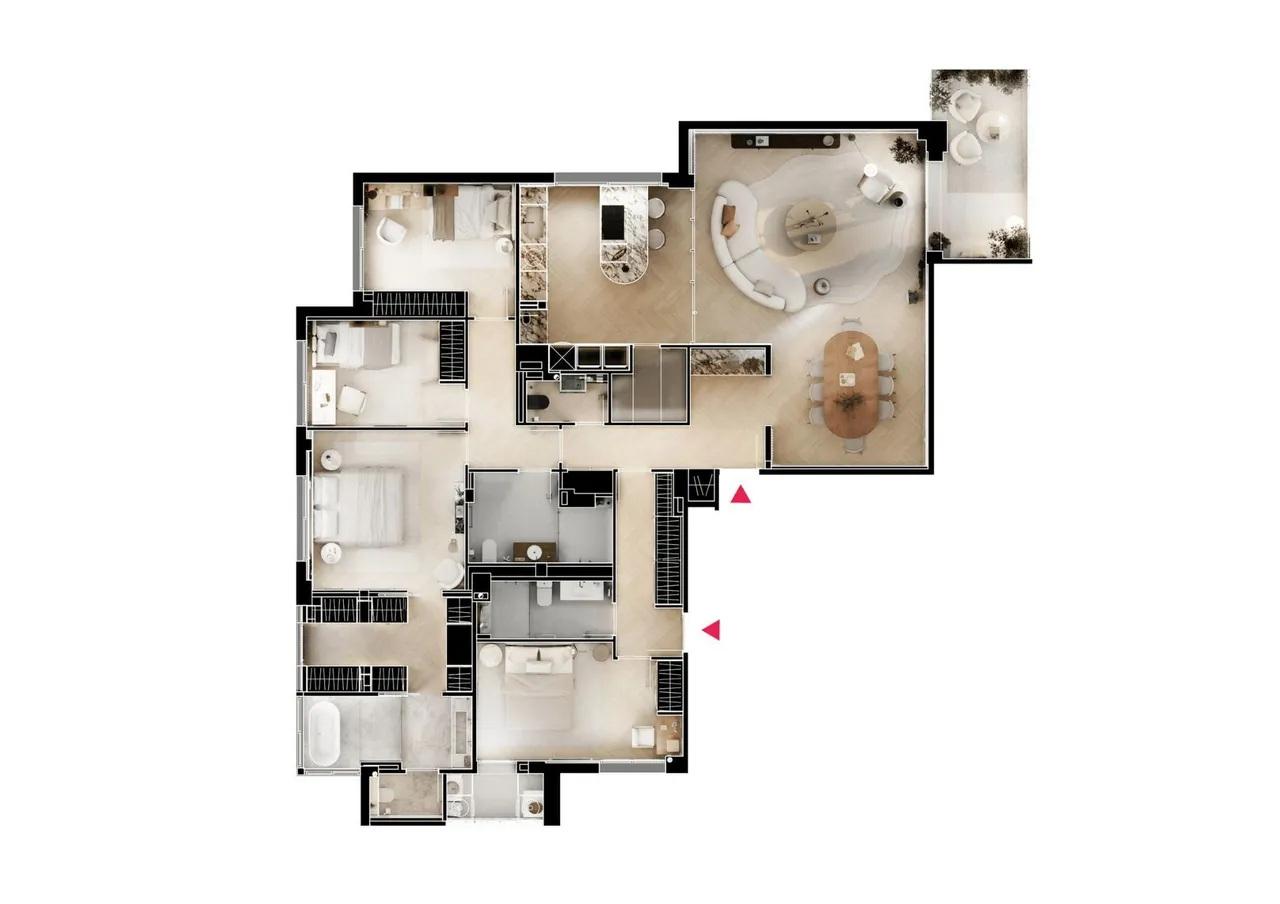living - 228m² apartment for sale in El Viso, Madrid - Floor Plan - 1