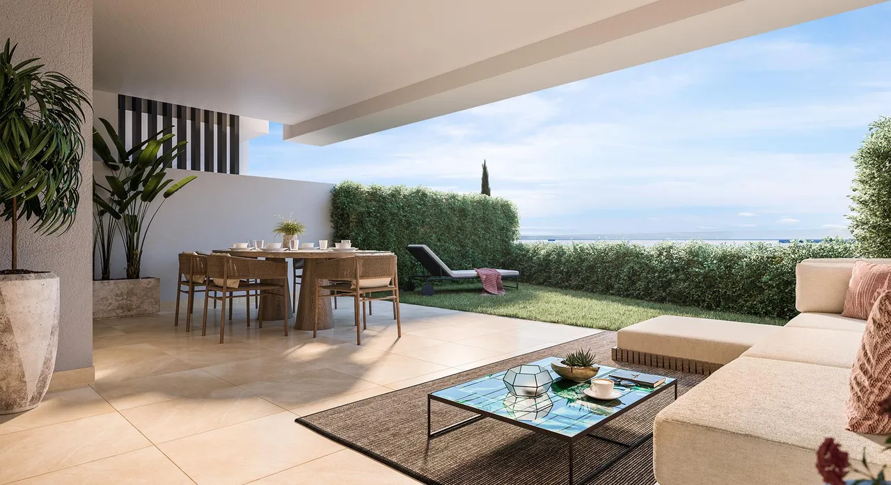 living - Higueron Bay Apartments - gallery - 5