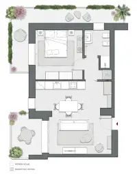 Bilocale di 74 m2 - Edificio A3 - LivinUp  | Milano - Floor Plan thumbnail - 1