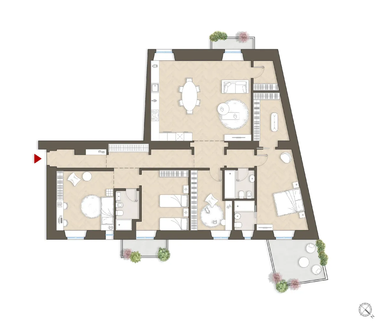 living - San Gerolamo Emiliani 1 - Living - Dils - Verdiepingsplan - 1