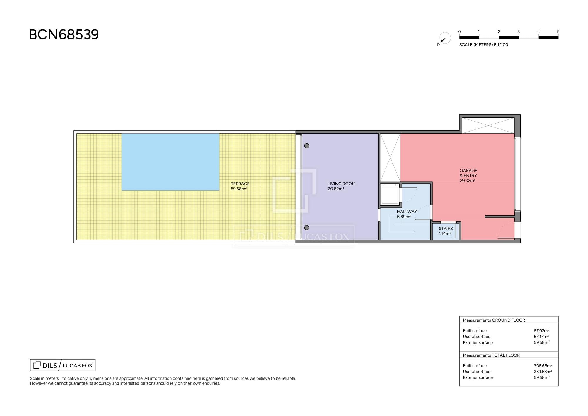 living - Casa / villa de 306m² con 60m² terraza en venta en Les Corts - Plano del piso thumbnail - 1