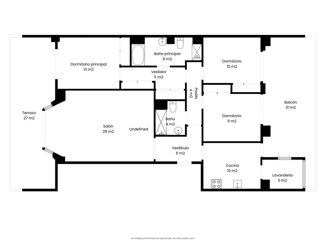 living - 163m² apartment with 53m² terrace for sale in Terramar - Floor Plan - 1