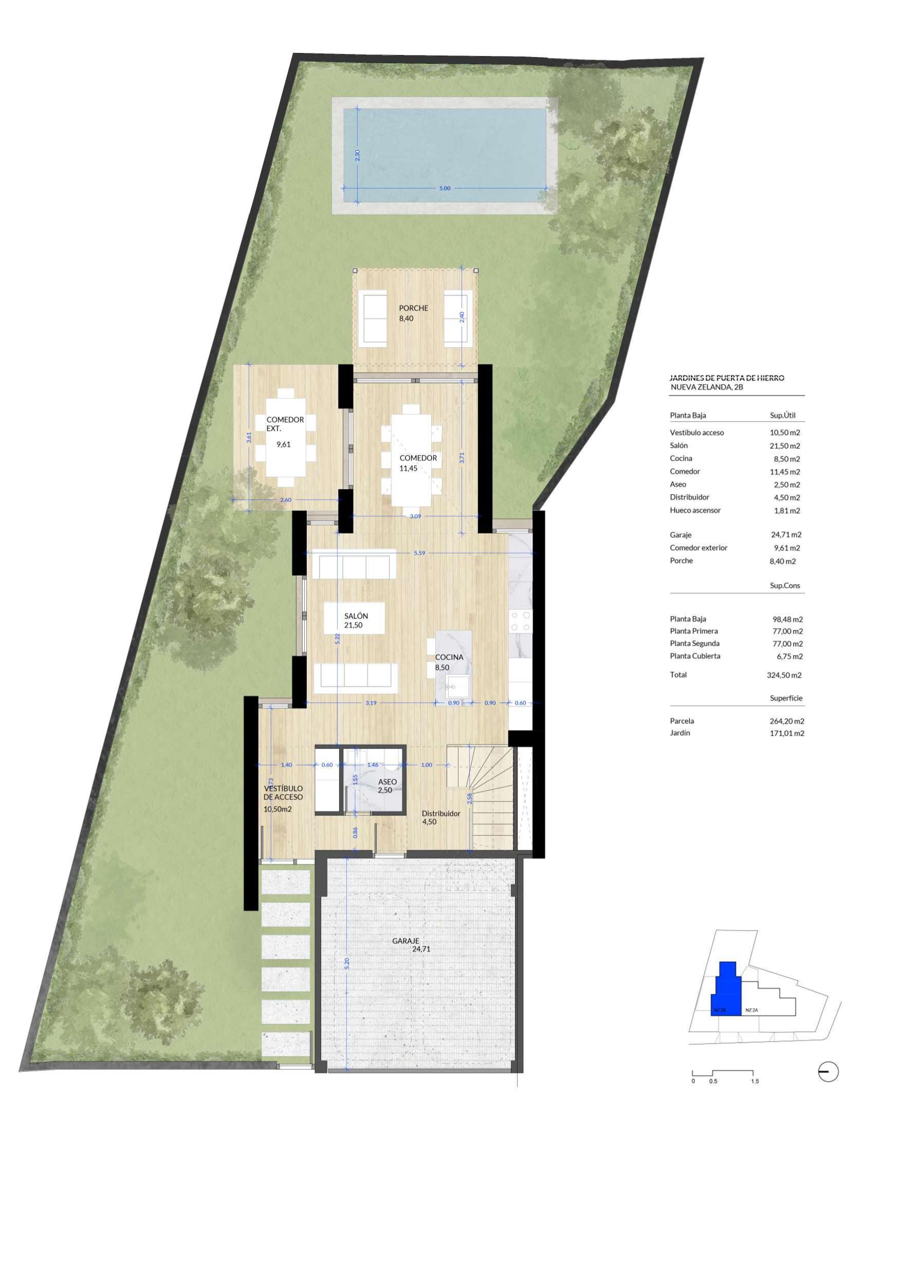 living - Casa / villa de 407m² en venta en Puerta de Hierro, Madrid - Plano del piso thumbnail - 1
