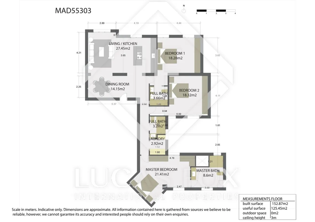 living - 163m² apartment for sale in Goya, Madrid - Floor Plan - 1