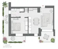 Bilocale di 74 m2 - Edificio A1 - LivinUp  | Milano - Floor Plan thumbnail - 1