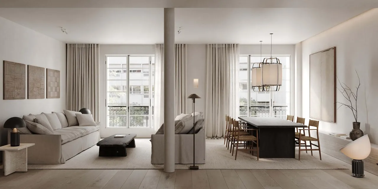 living - Piso de 214m² en venta en Castellana, Madrid - gallery - 2