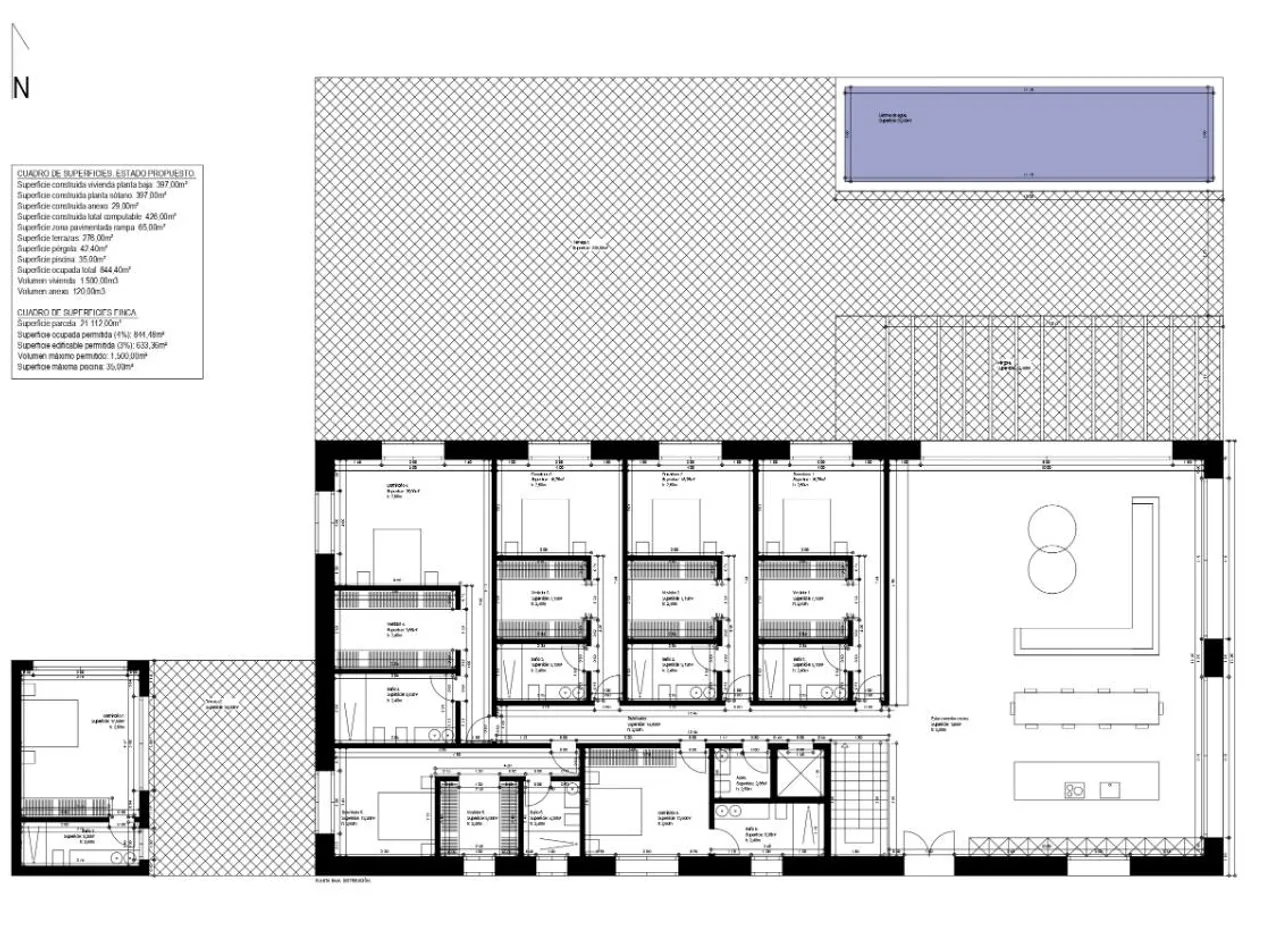 living - 1,136m² house / villa with 278m² terrace for sale in Llucmajor - Floor Plan - 1