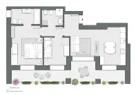Two Bedrooms of 101 sqm - Edificio C2 - LivinUp  | Milano - Floor Plan thumbnail - 1
