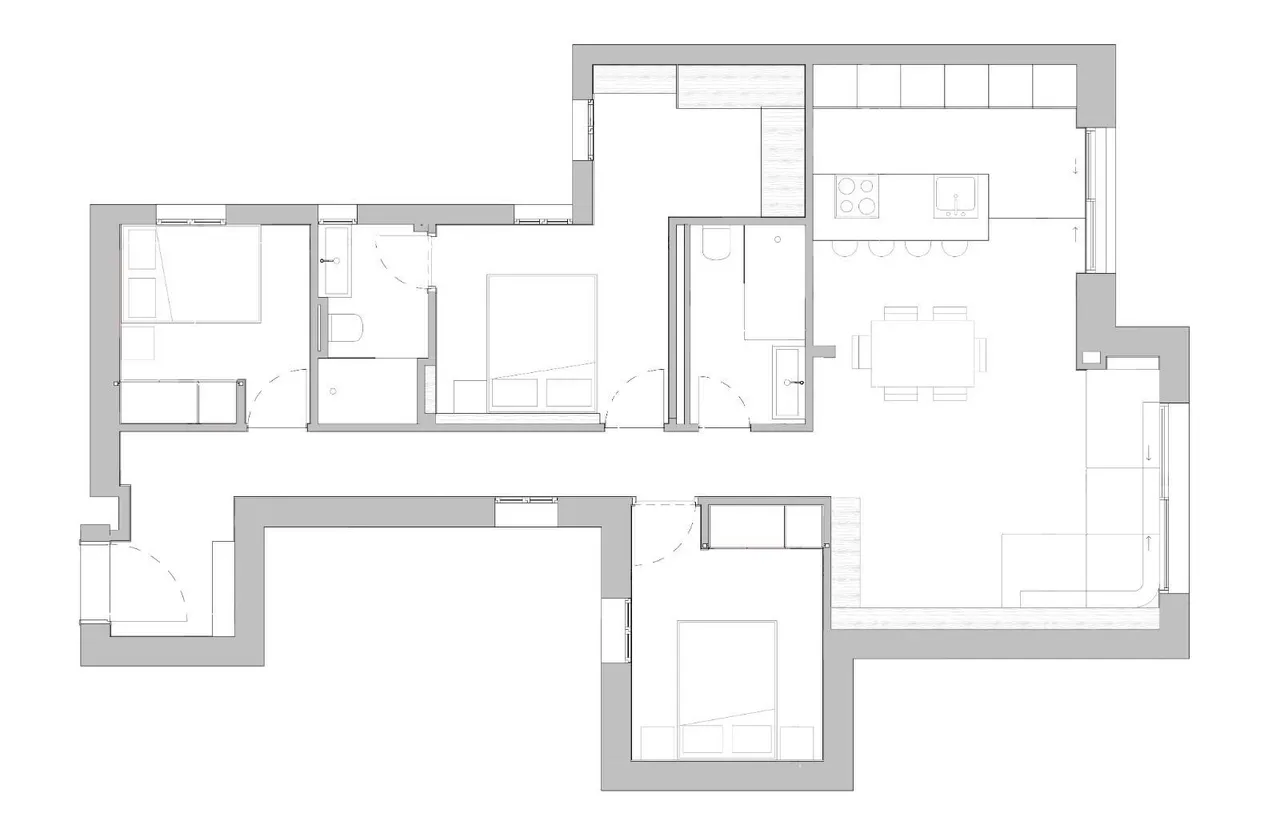 living - 105m² apartment for sale in Ibiza, Madrid - Floor Plan - 1