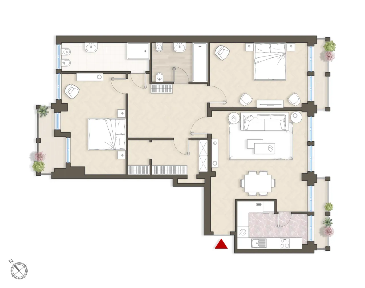 living - Sforza 4 unità 842 - Living - Dils - Plano del piso - 1