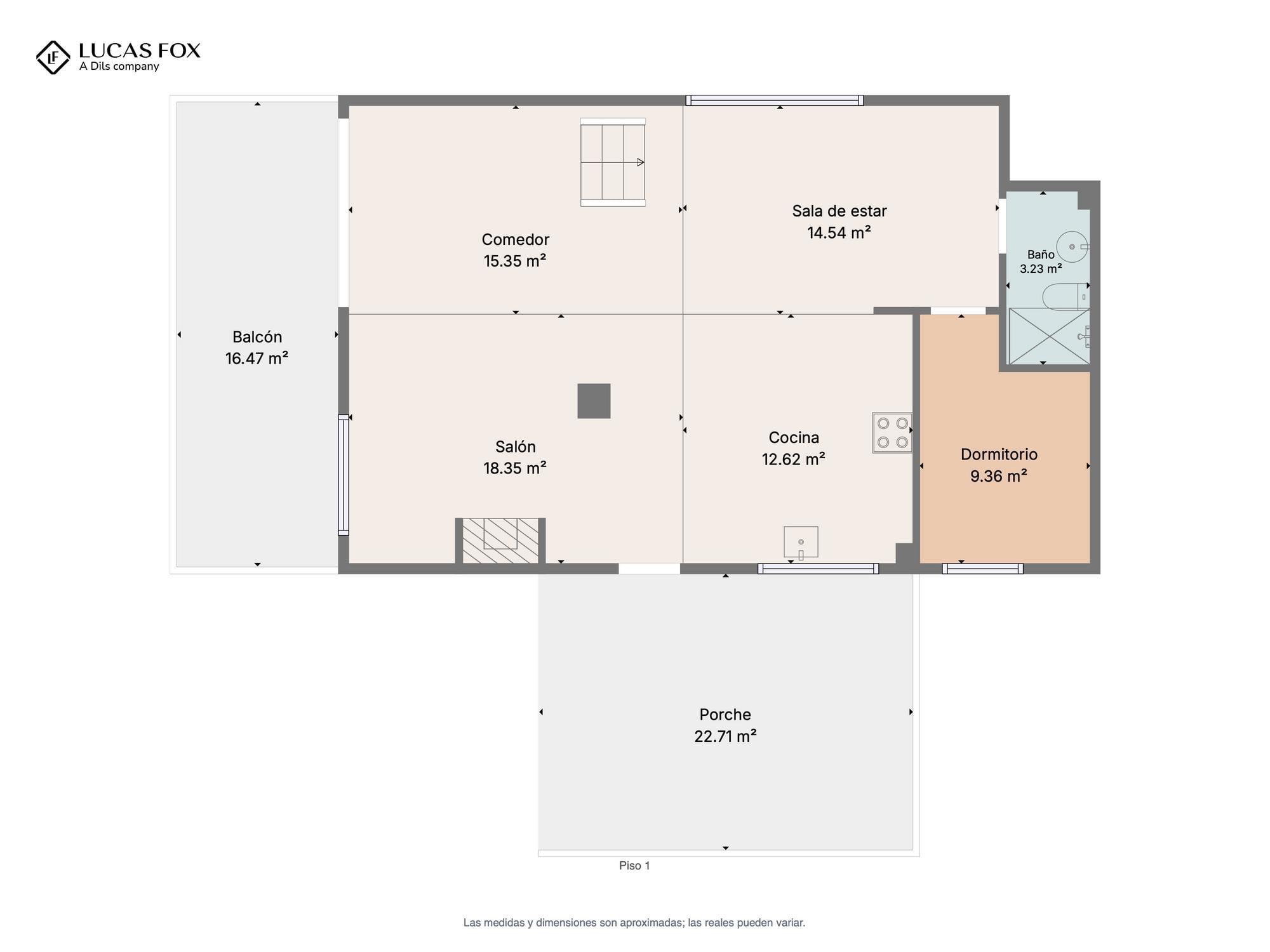 living - 215m² house / villa with 157m² terrace for sale in Levantina - Floor Plan - 1