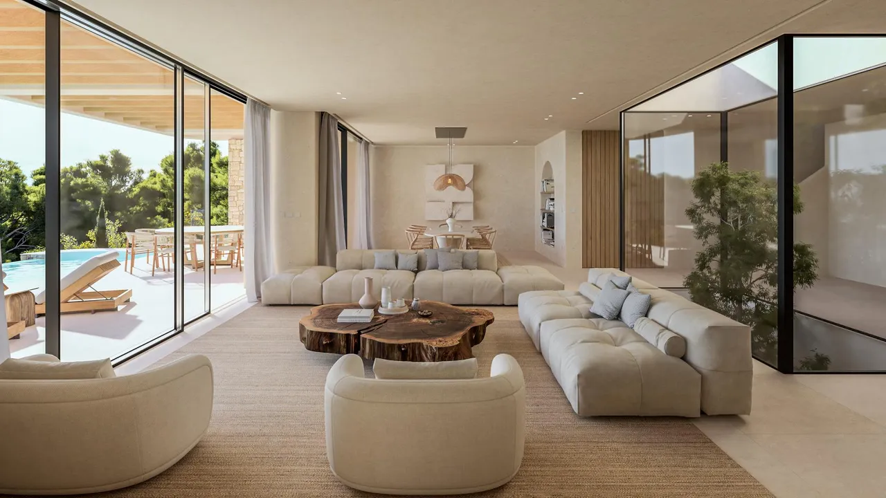 living - THE IBIZA RESIDENCES, an exclusive villa collection with sea views in Santa Eulalia, Ibiza - gallery - 7