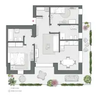 Two Bedrooms of 98 sqm - Edificio A3 - LivinUp  | Milano - Floor Plan thumbnail - 1
