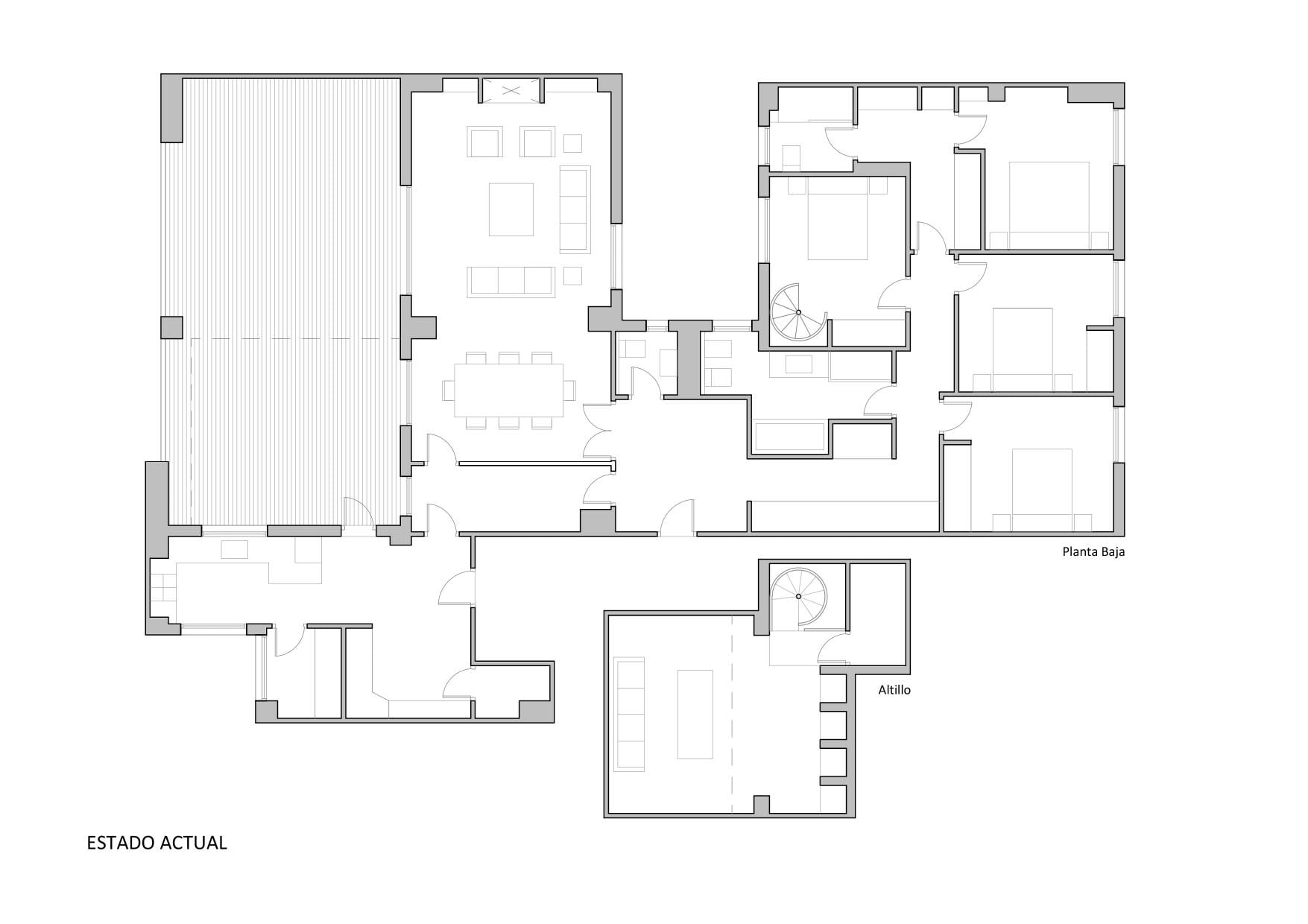 living - Ático de 223m² con 50m² terraza en venta en La Xerea - Plano del piso thumbnail - 1