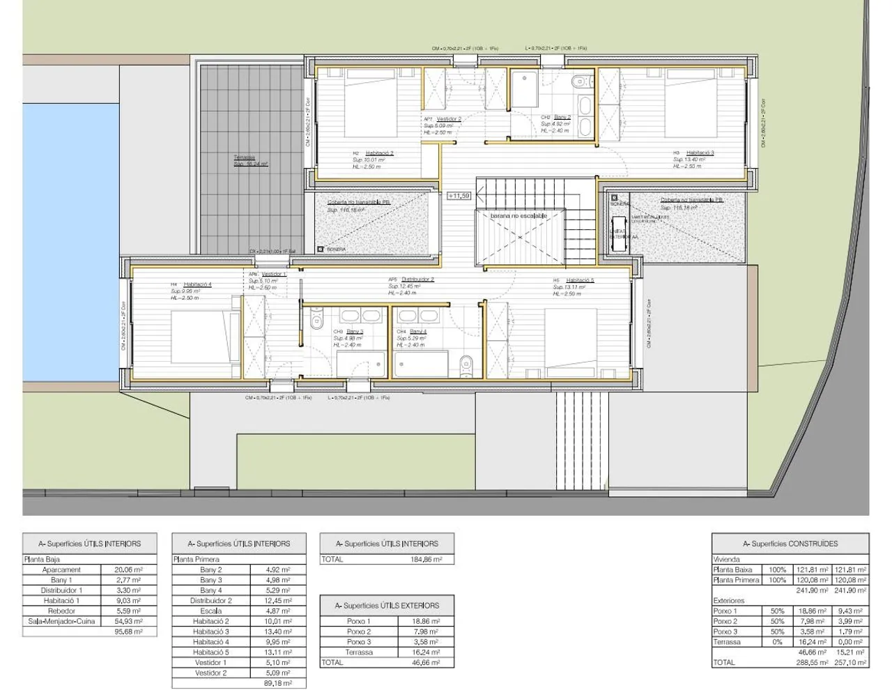 living - 285m² house / villa for sale in Llanca, Costa Brava - Floor Plan - 2