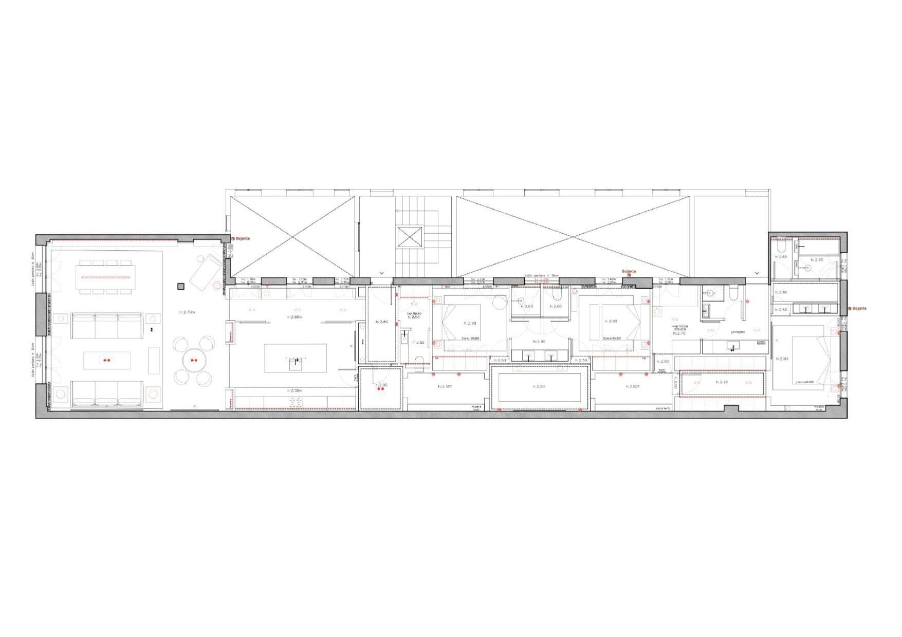 living - Piso de 214m² en venta en Castellana, Madrid - Plano del piso thumbnail - 2