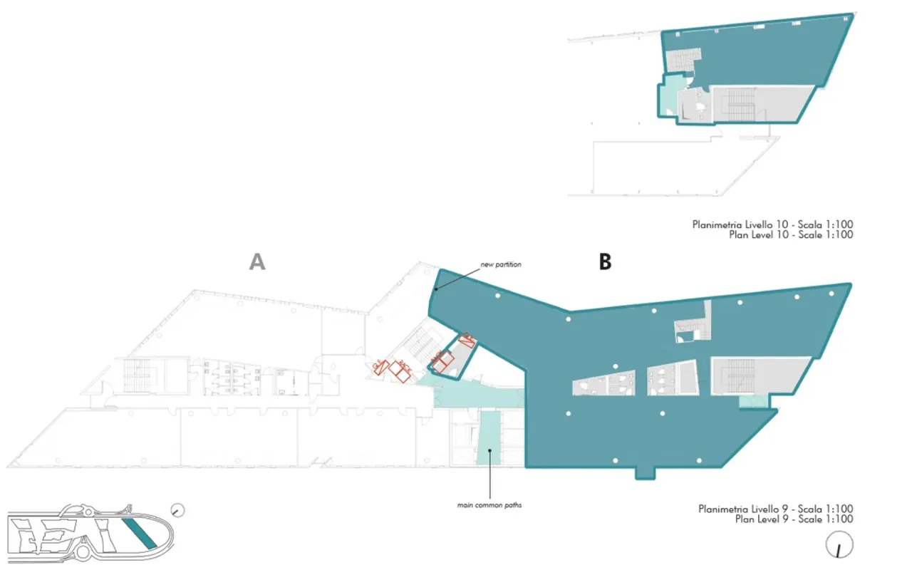 office - Milanofiori Nord - Edificio U10 - Kantoren - Dils - Verdiepingsplan - 1