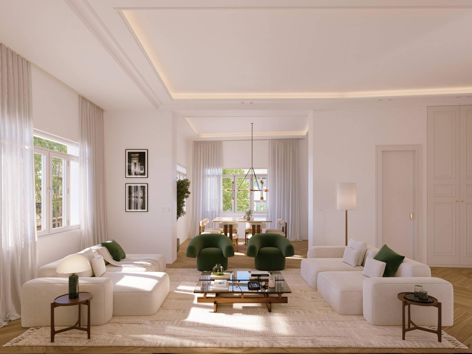 living - Piso de 257m² en venta en Argüelles, Madrid - gallery - 2