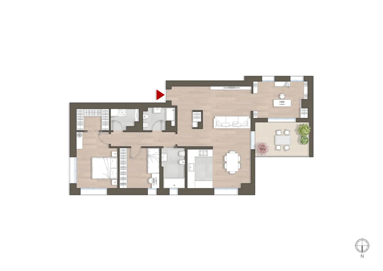 living - Terenzio 1 - Living - Dils - Plan d'étage - 1