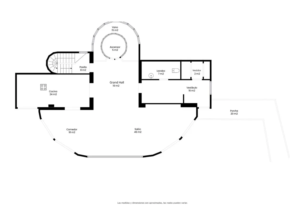 living - Casa / villa de 615m² en venta en Terramar, Barcelona - Plano del piso - 1