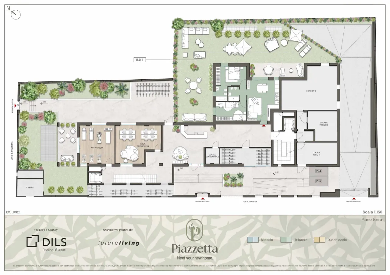 living - Piazzetta Living - Living - Dils - Planimetria - 1