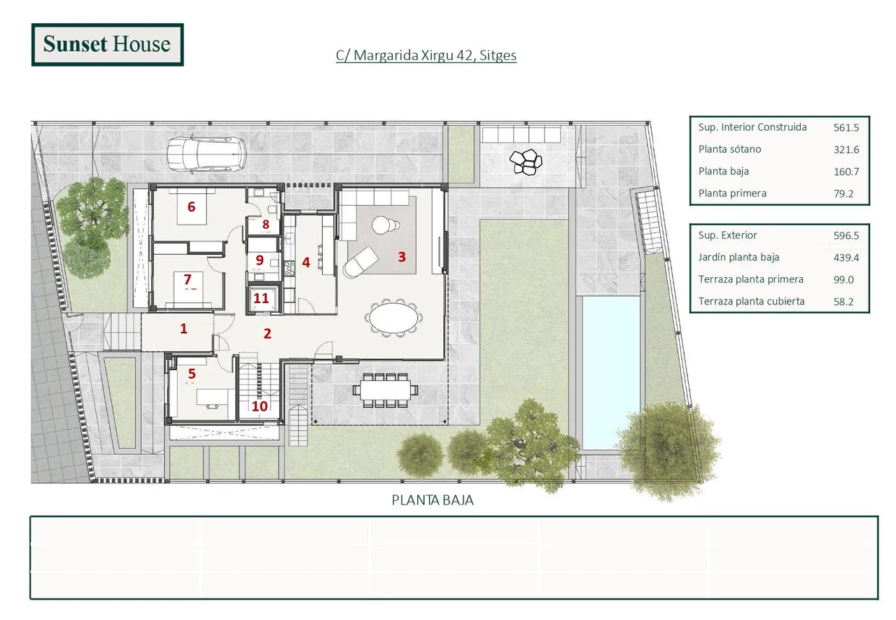 living - 561m² house / villa for sale in La Plana, Barcelona - Floor Plan - 1