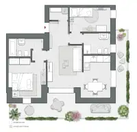 Two Bedrooms of 98 sqm - Edificio A3 - LivinUp  | Milano - Floor Plan thumbnail - 1
