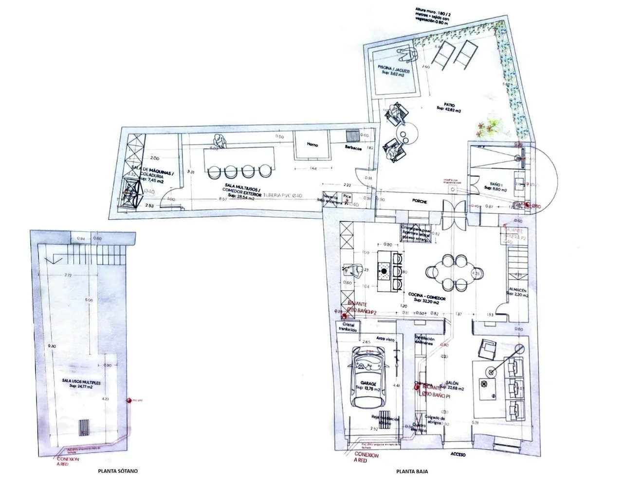 living - Casa / villa de 382m² con 46m² de jardín en venta en Algaida - Plano del piso - 1