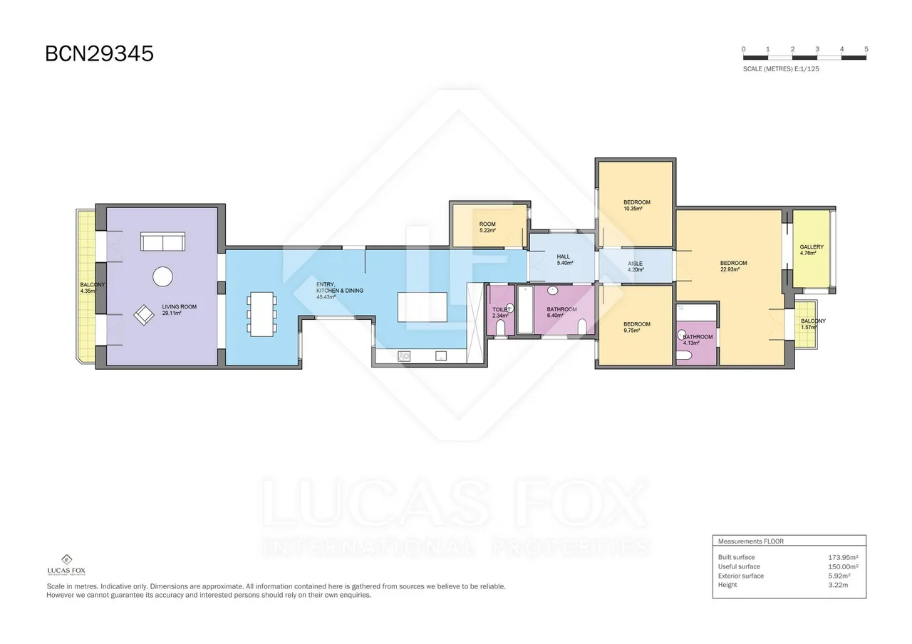 living - 174m² apartment with 6m² terrace for rent in Eixample Left - Floor Plan - 1