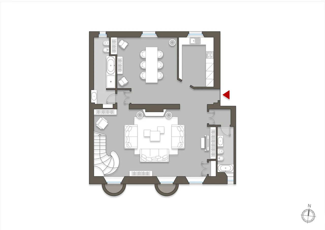 living - Tabacchi 15 - Living - Dils - Verdiepingsplan - 1