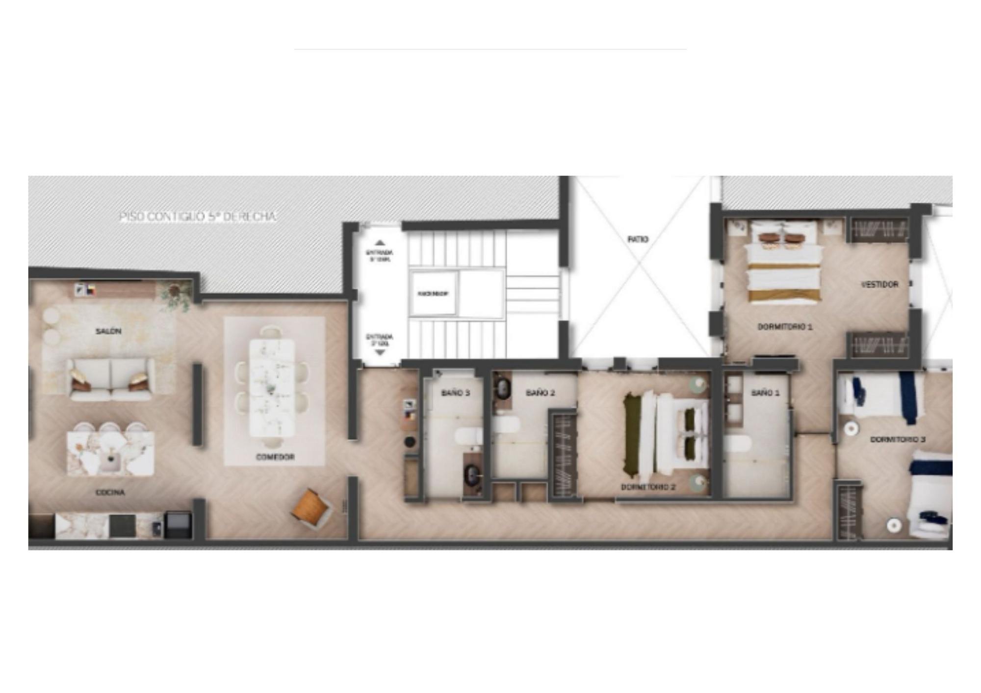 living - Piso de 133m² en venta en Universidad, Madrid - Plano del piso thumbnail - 1