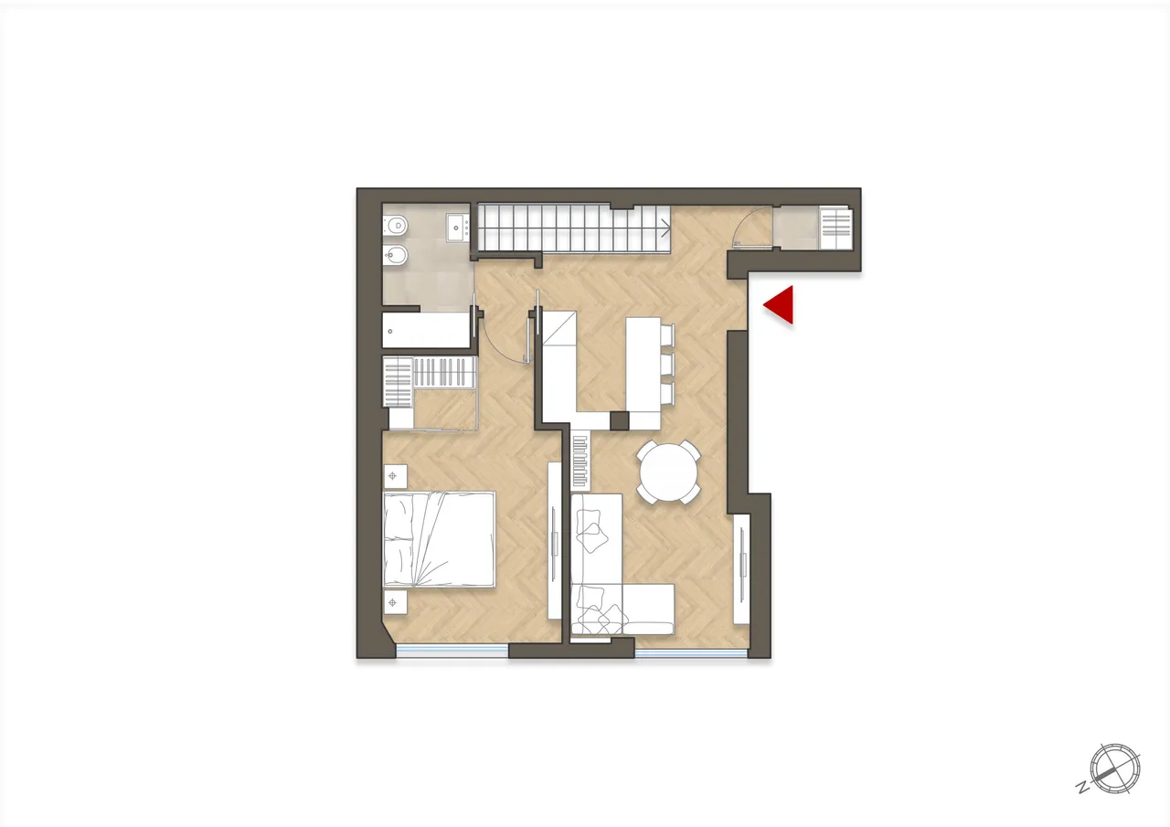 living - Via Giulio Belinzaghi n. 14 Milano - Living - Dils - Verdiepingsplan - 1