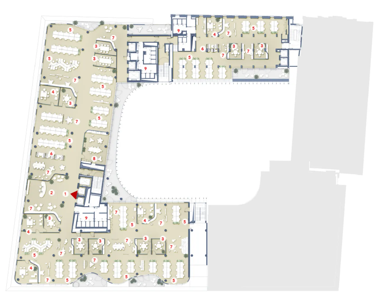office - Boncompagni's - Office - Dils - Verdiepingsplan - 1