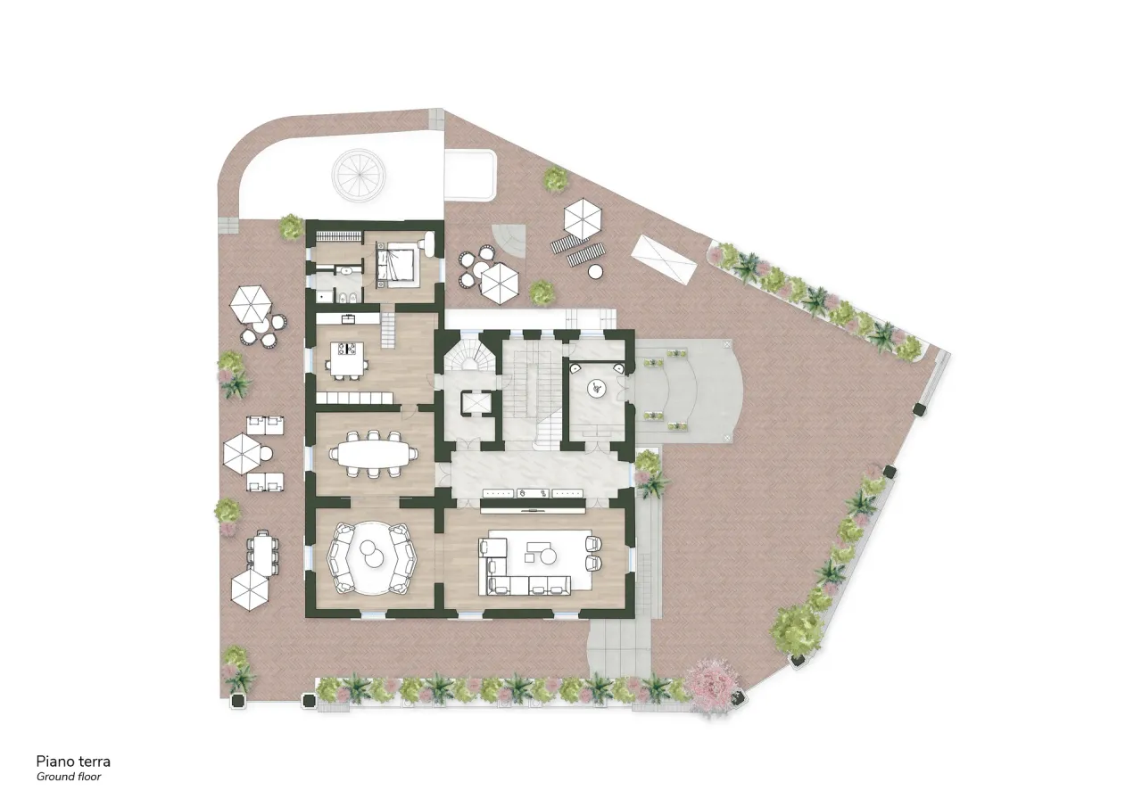 living - Villa Astaldi - Living - Dils - Plan d'étage - 1
