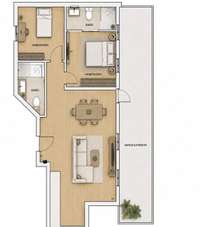 living - 56m² apartment for sale in Trafalgar, Madrid - Floor Plan thumbnail - 1
