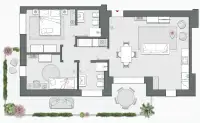 Two Bedrooms of 102 sqm - Edificio C4 - LivinUp  | Milano - Floor Plan thumbnail - 1