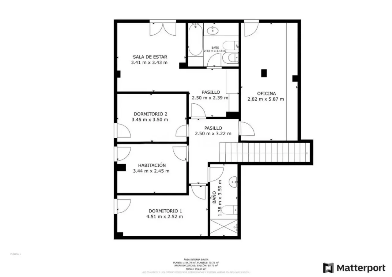 living - 150m² apartment with 59m² garden for sale in Els Cards - Floor Plan - 1