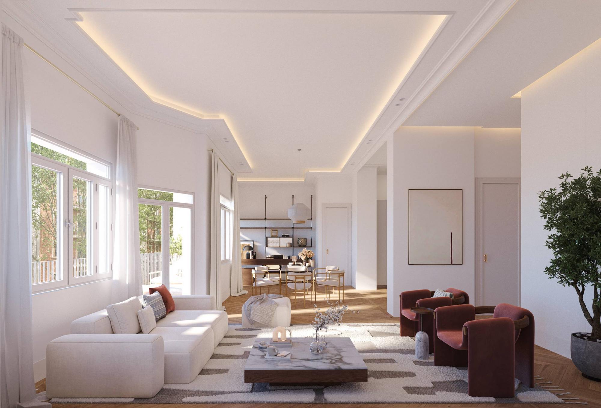 living - Piso de 165m² en venta en Argüelles, Madrid - gallery - 2