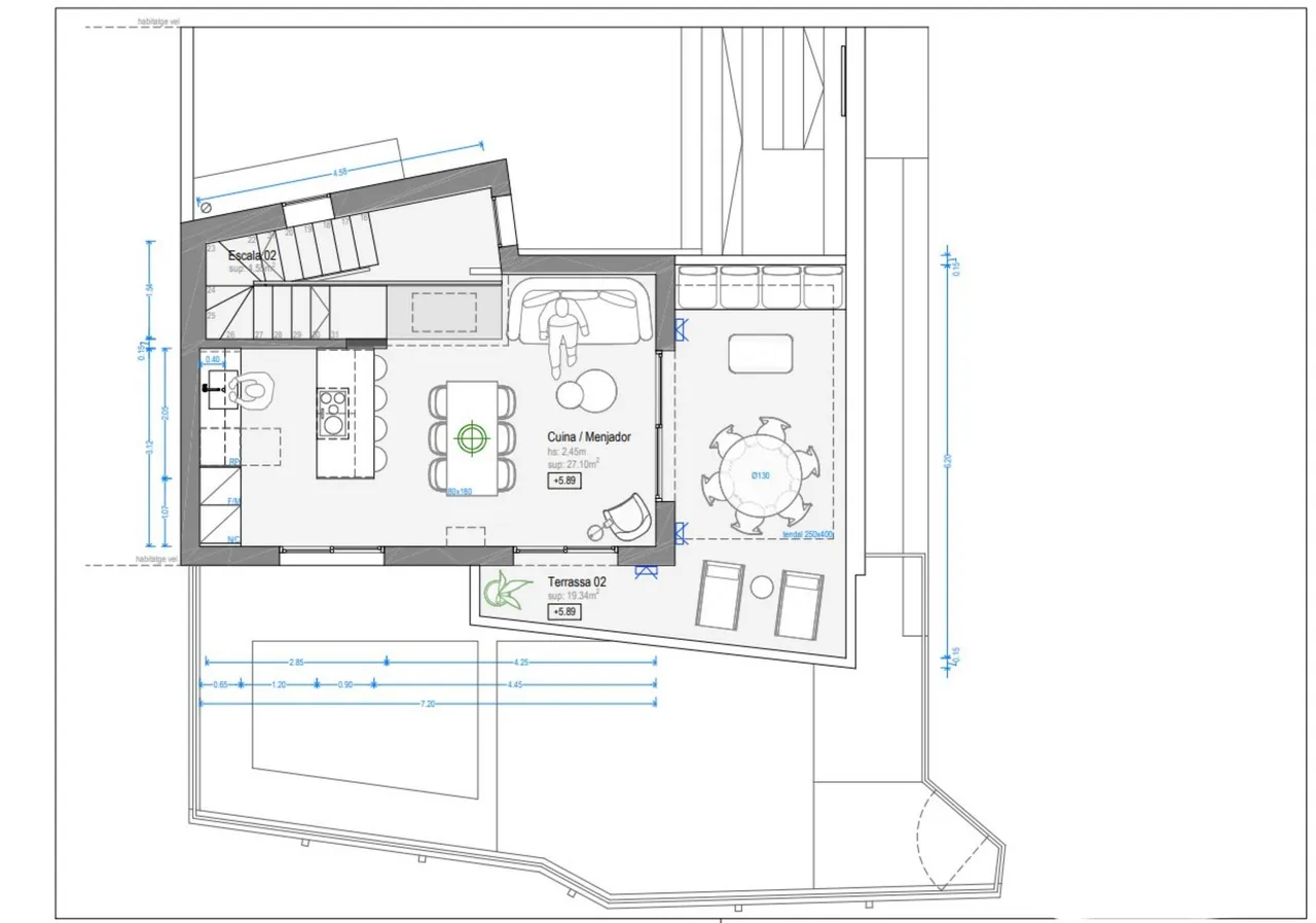 living - Casa / villa de 200m² en venta en Aiguablava, Costa Brava - Plano del piso - 2