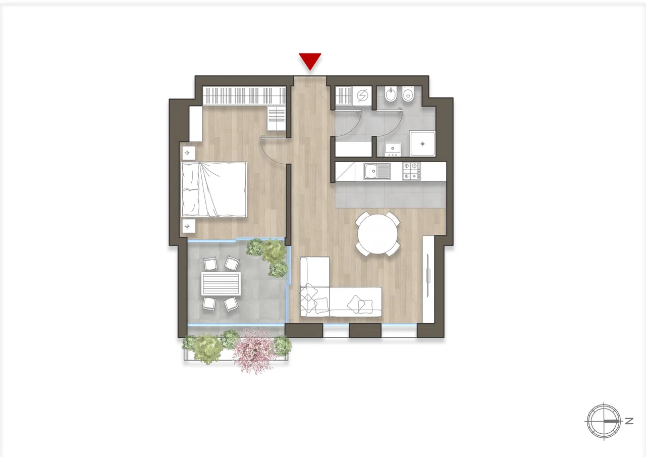 living - Garofalo 37 - Living - Dils - Verdiepingsplan - 1